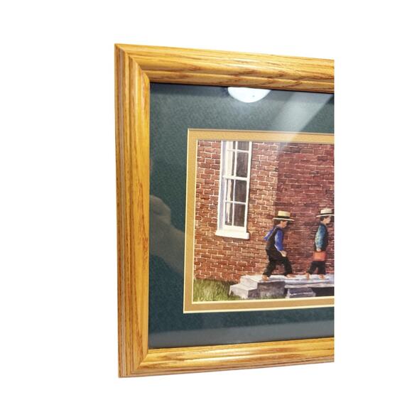 Amish Schoolhouse Professionally Matted & Wood Framed Print Rectangular Picture - Picture 8 of 16